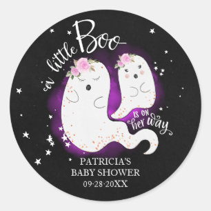 Sticker Rond Une Petite Fille Halloween Mignonne Bébé Shower Cl