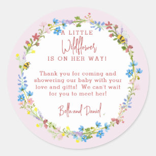 Sticker Rond Une petite fleur sauvage est en route Merci