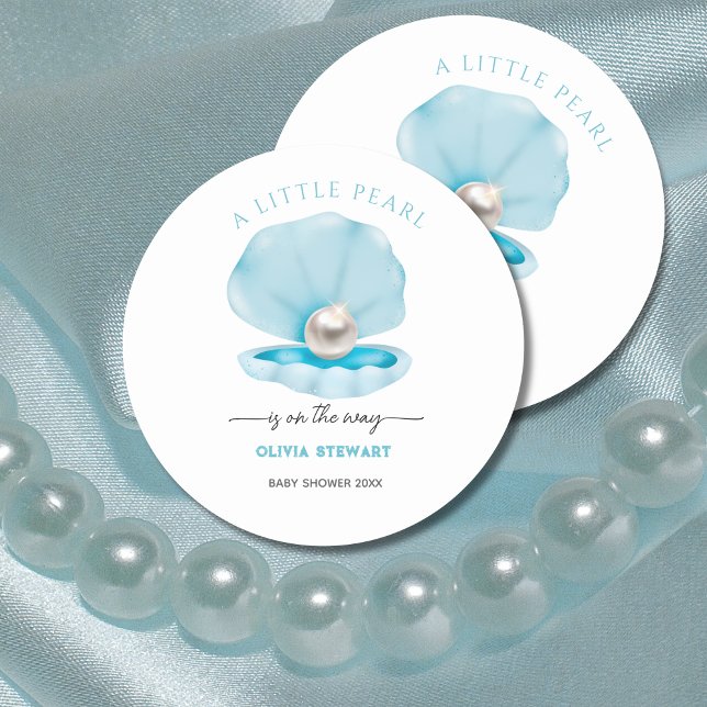 Sticker Rond Une petite perle se trouve sur le Baby shower Way (Créateur téléchargé)