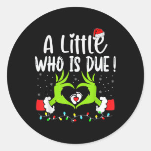 Sticker Rond Une petite qui est due drôle de Noël Grossesse Ann