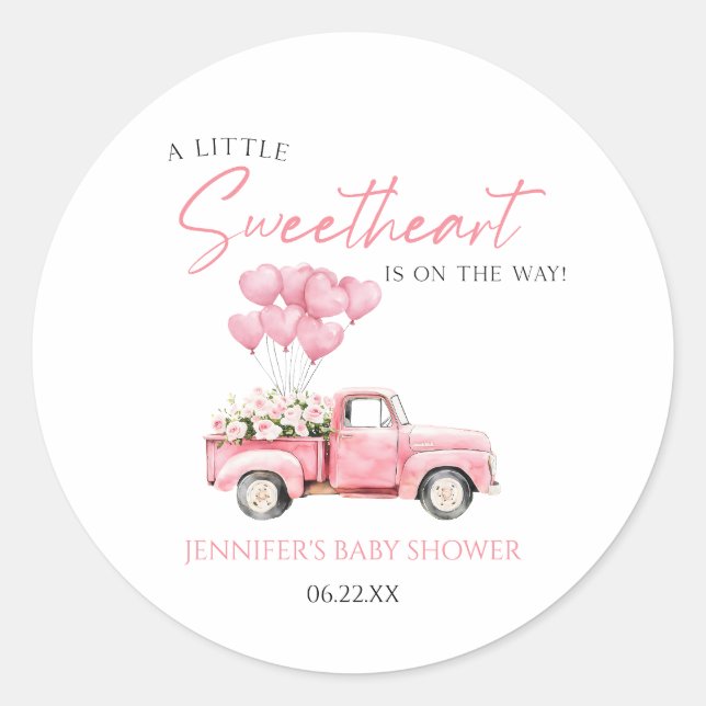 Sticker Rond Une petite Saint-Valentin pour un bébé chéri (Devant)