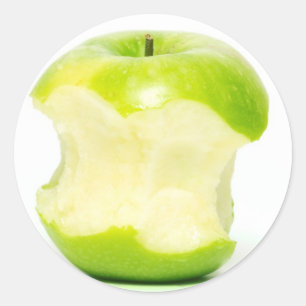 Sticker Rond Une pomme par jour maintient le docteur parti