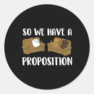 Sticker Rond Une proposition drôle de smores innuendo camping f
