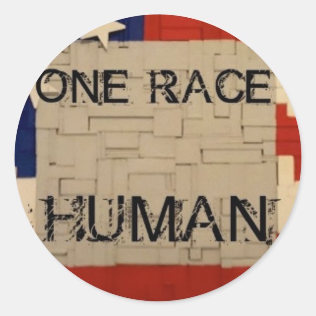 Sticker Rond Une race humaine (Devant)