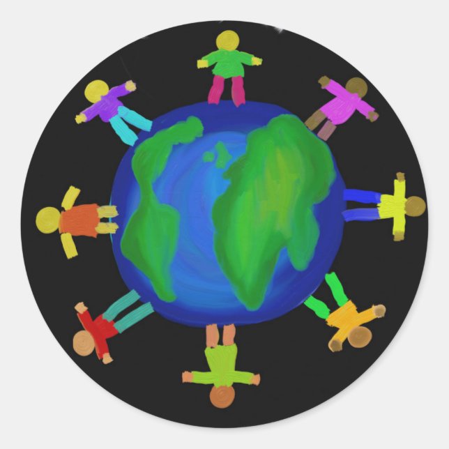 Sticker Rond Une race - Lutte contre le racisme (Devant)