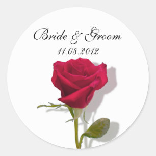 Sticker Rond Une rose rouge