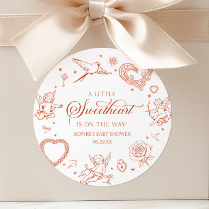 Sticker Rond Une Saint-Valentin de petite amoureuse Baby Shower