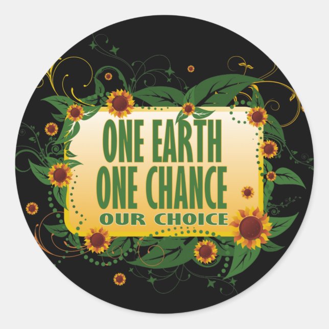 Sticker Rond Une seule chance pour la Terre (Devant)
