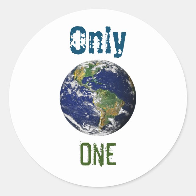 Sticker Rond Une seule prise de conscience du changement climat (Devant)