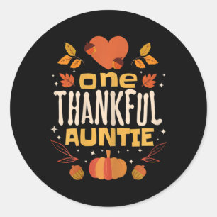 Sticker Rond Une Tante Remerciée Chute Tante Thanksgiving