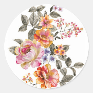 Sticker Rond Une tapisserie de fleurs