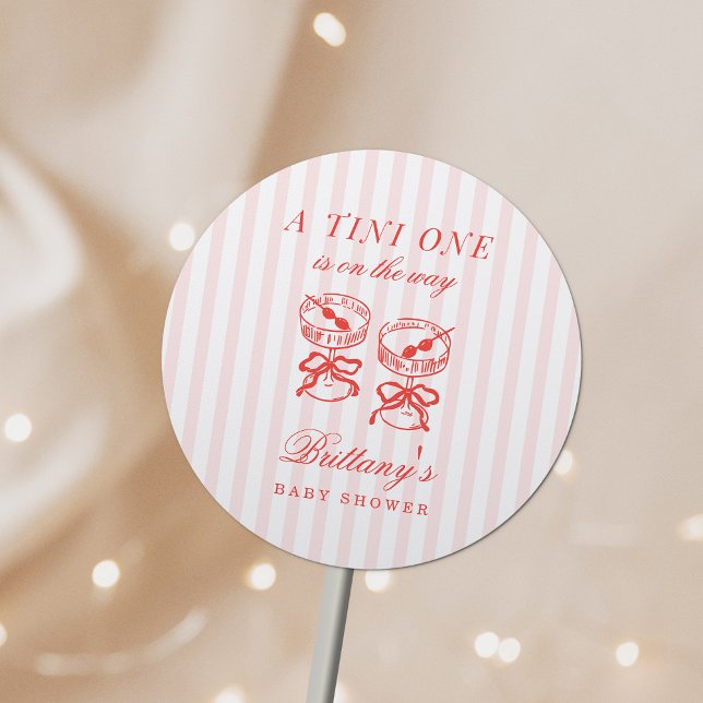 Sticker Rond Une Tini arrive Baby Shower (Créateur téléchargé)