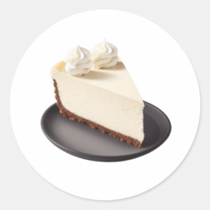 Sticker Rond Une tranche de gâteau au fromage