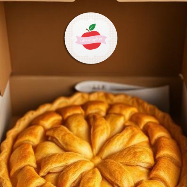 Sticker Rond Une tranche de tarte aux pommes (Créateur téléchargé)