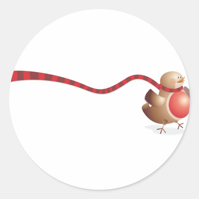 Sticker Rond Une version moderne du Robin Red Breast (Devant)