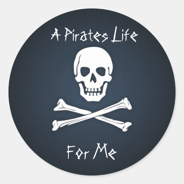 Sticker Rond Une vie de pirates pour moi (Devant)