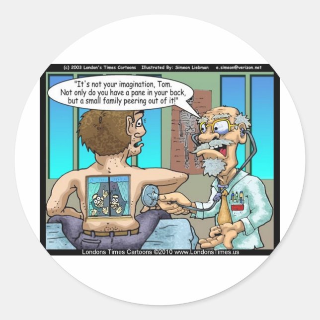 Sticker Rond Une vraie douleur de dos Drôle Tee - shirts Mugs & (Devant)