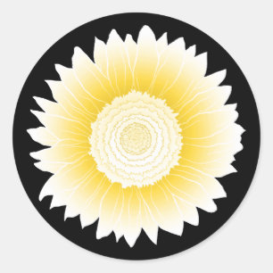 Sticker Rond unfleur jaune