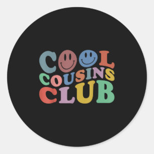 Sticker Rond Uni Cool Cousins Club, Funny Cousin Crew Kids Boys