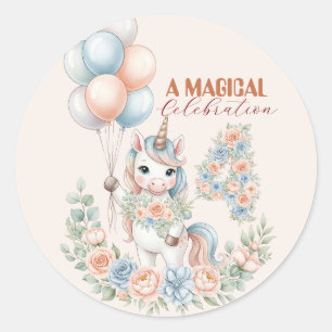 Sticker Rond Unicorn Dreams Anniversaire