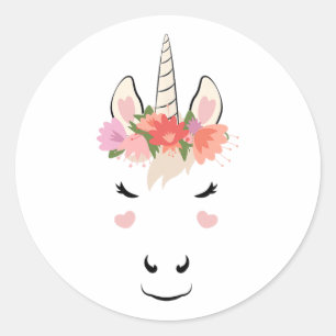 Sticker Rond Unicorn Face Eyelashes Aimer Halloween Costume Flu