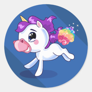 Sticker Rond Unicorn Farts