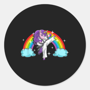 Sticker Rond Unicorn Kung Fu Karate Arts maritaux Jiu Jutsu Mag