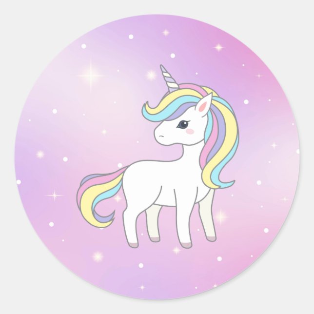 Sticker Rond Unicorn Party Collection! (Devant)