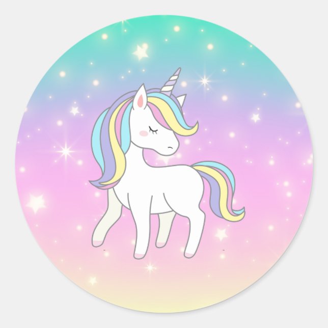 Sticker Rond Unicorn Party Collection! (Devant)