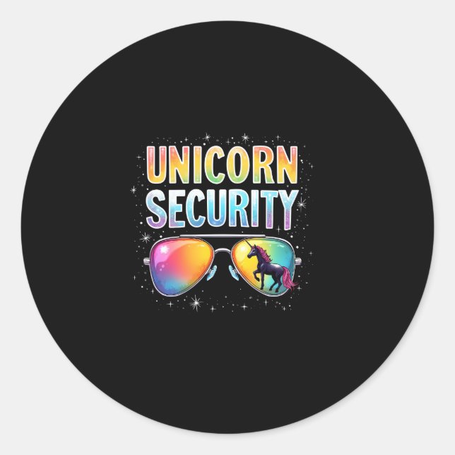 Sticker Rond Unicorn SECURITY Unicorn Long Sleeve T-Shirt (Devant)