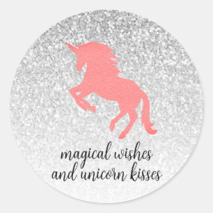 Sticker Rond Unicorn Sparkles Bonne fête d'anniversaire