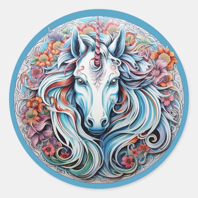 Sticker Rond Unicorne (Devant)