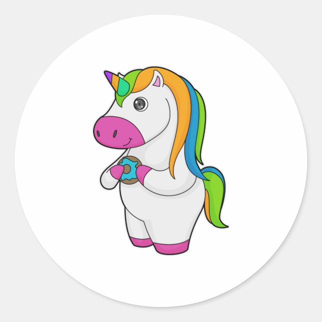 Sticker Rond Unicorne Donut (Devant)