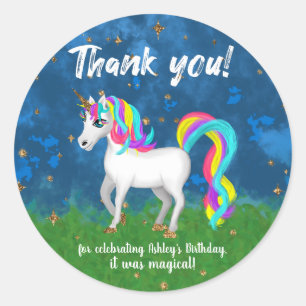 Sticker Rond Unicorne magique
