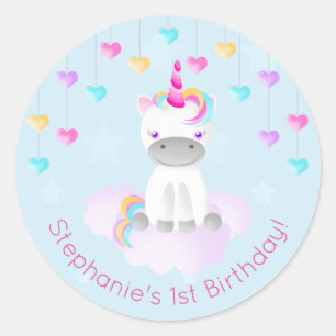 Sticker Rond Unicorne magique