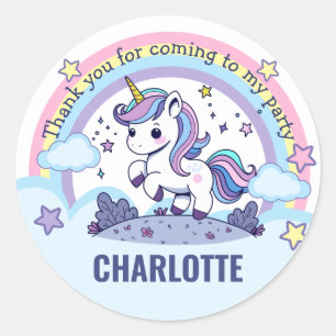Sticker Rond Unicorne Merci