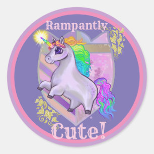 Sticker Rond Unicorne mignonne