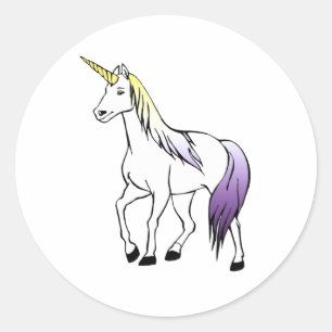 Sticker Rond Unicorne non binaire