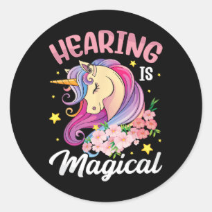 Sticker Rond Unicorne Perte auditive Sourde Cochléaire Implant