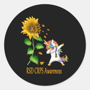 Sticker Rond Unicorne Sunflower Rsd Crps Sensibilisation