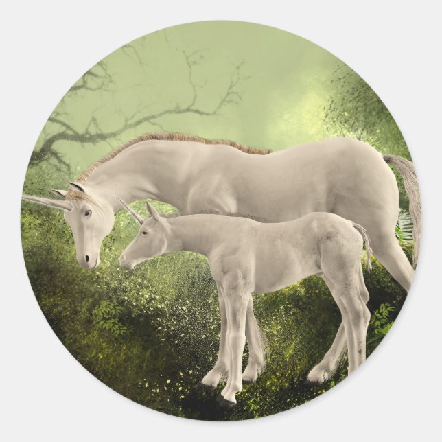 Sticker Rond Unicornes (Devant)