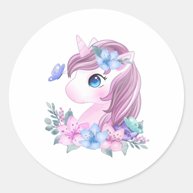 Sticker Rond "Unicornios" (Devant)