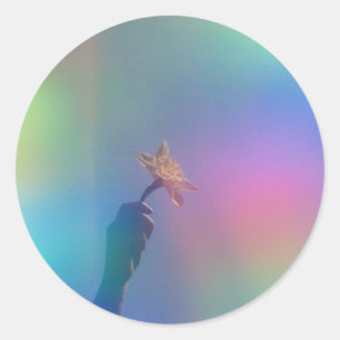 Sticker Rond UnicornLiquide coloré de Foil