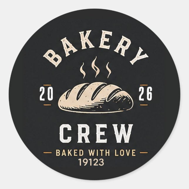 Sticker Rond 🥖 Uniforme de l'équipe de boulangerie Logo 🥖 (Devant)