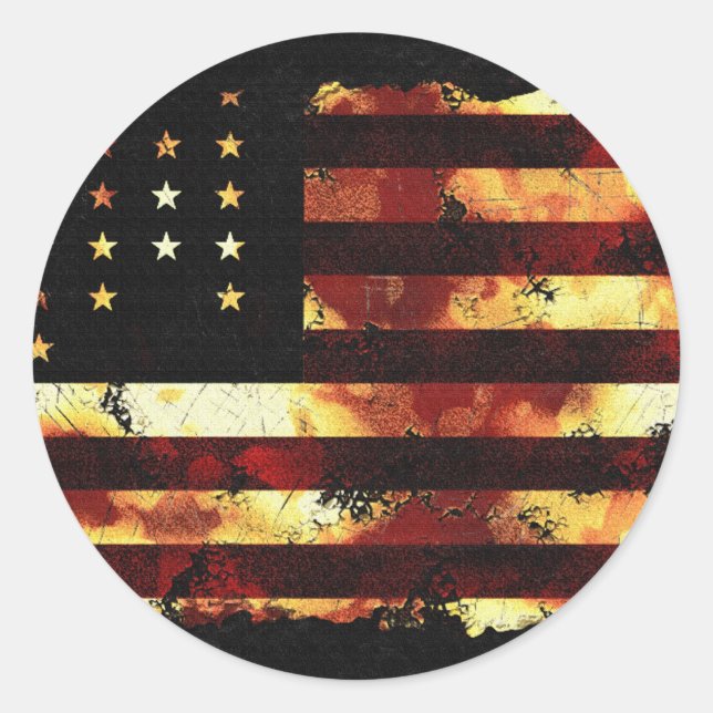 Sticker Rond Union Flag, Guerre civile, Stars and Stripes, USA (Devant)
