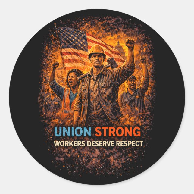 Sticker Rond Union forte en hausse (Devant)