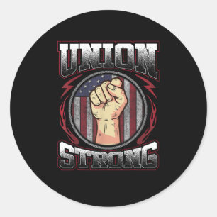 Sticker Rond Union forte - Journée syndicale des travailleurs