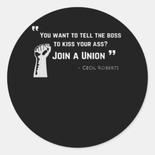 Sticker Rond Union forte - Tendance syndicale des travailleurs