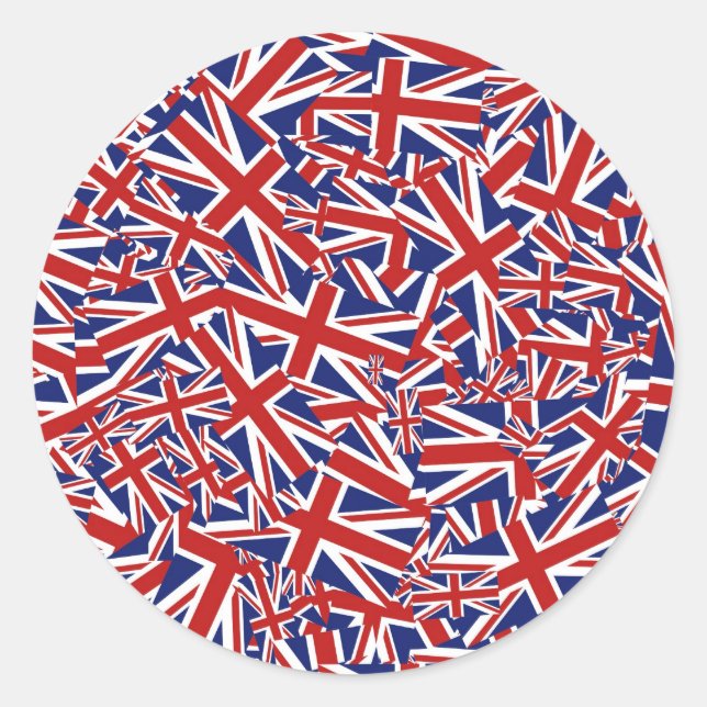 Sticker Rond Union Jack Collage (Devant)