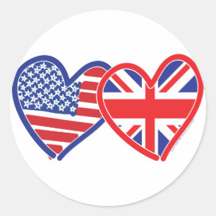Sticker Rond Union Jack/États-Unis